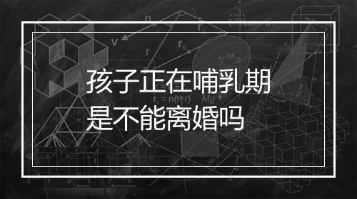 孩子正在哺乳期是不能离婚吗