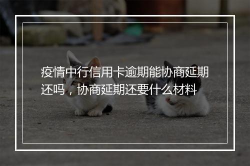 疫情中行信用卡逾期能协商延期还吗，协商延期还要什么材料