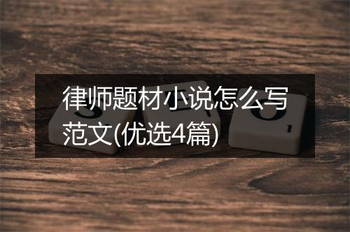 律师题材小说怎么写范文(优选4篇)