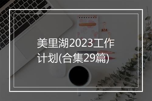 美里湖2023工作计划(合集29篇)