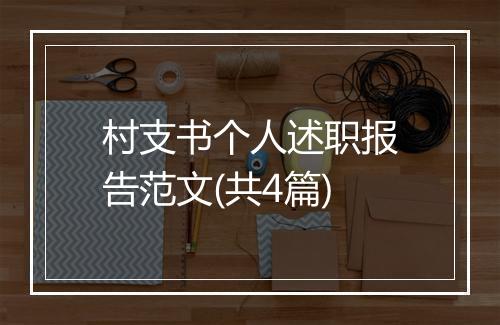 村支书个人述职报告范文(共4篇)
