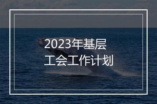 2023年基层工会工作计划