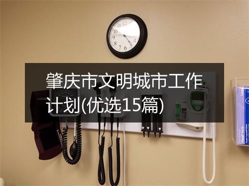 肇庆市文明城市工作计划(优选15篇)