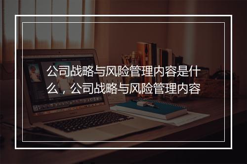 公司战略与风险管理内容是什么，公司战略与风险管理内容