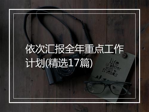 依次汇报全年重点工作计划(精选17篇)