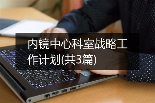 内镜中心科室战略工作计划(共3篇)