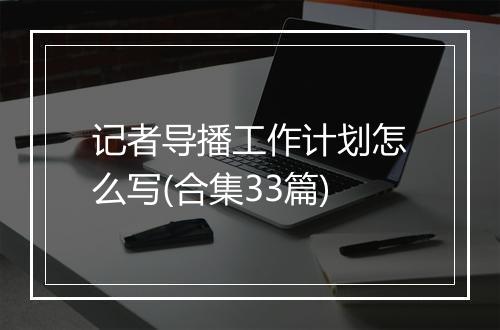 记者导播工作计划怎么写(合集33篇)