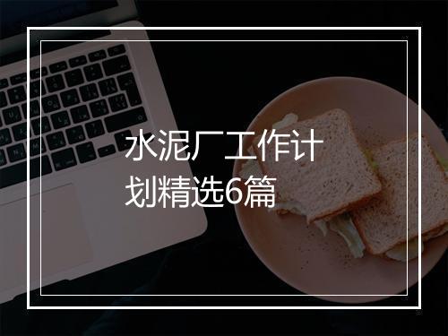 水泥厂工作计划精选6篇