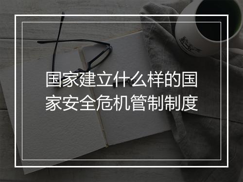 国家建立什么样的国家安全危机管制制度