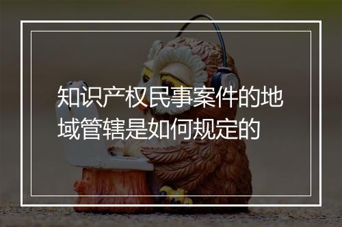 知识产权民事案件的地域管辖是如何规定的