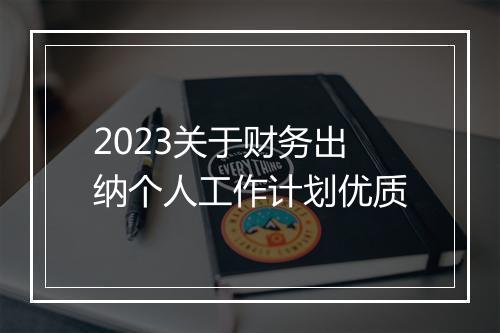 2023关于财务出纳个人工作计划优质