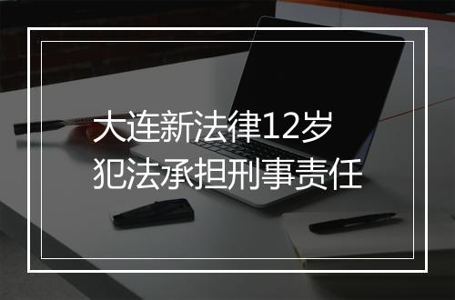 大连新法律12岁犯法承担刑事责任
