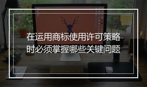 在运用商标使用许可策略时必须掌握哪些关键问题