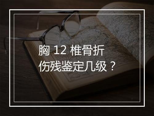 胸 12 椎骨折伤残鉴定几级？