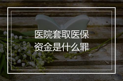医院套取医保资金是什么罪