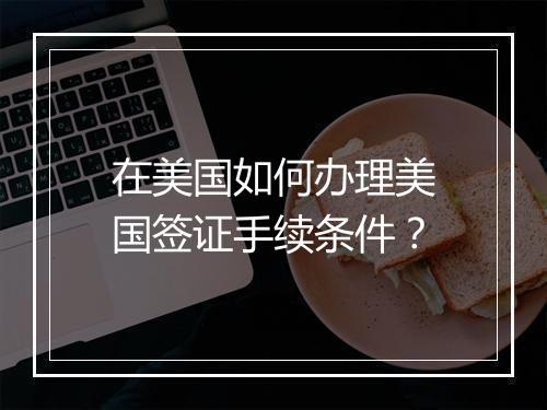在美国如何办理美国签证手续条件？