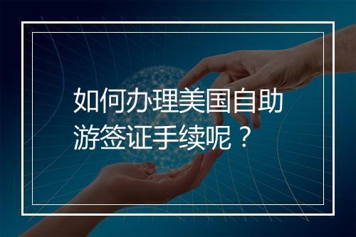 如何办理美国自助游签证手续呢？