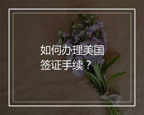 如何办理美国签证手续？