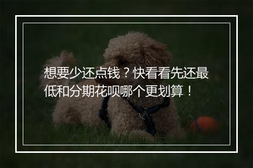 想要少还点钱？快看看先还最低和分期花呗哪个更划算！