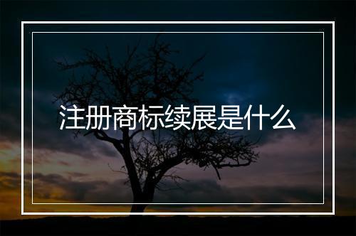 注册商标续展是什么