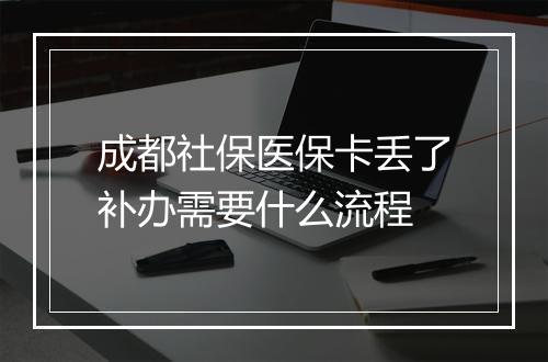 成都社保医保卡丢了补办需要什么流程