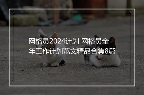 网格员2024计划 网格员全年工作计划范文精品合集8篇