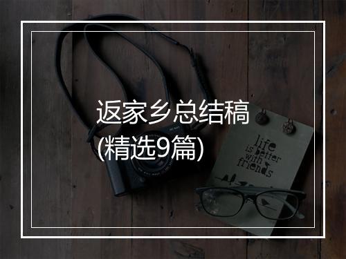 返家乡总结稿(精选9篇)