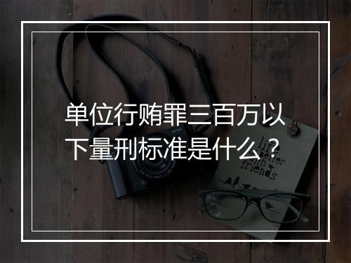 单位行贿罪三百万以下量刑标准是什么？