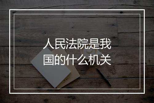 人民法院是我国的什么机关