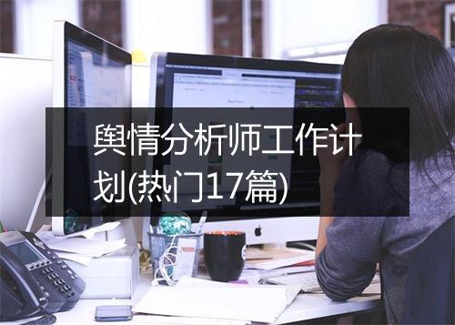 舆情分析师工作计划(热门17篇)
