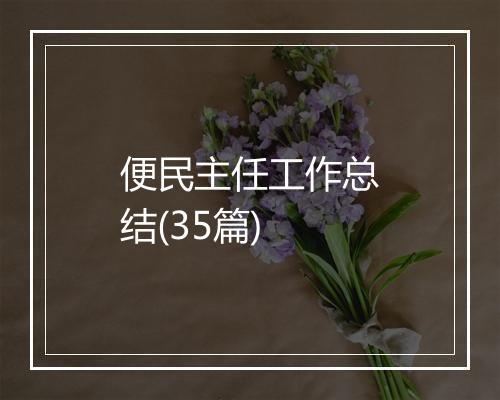 便民主任工作总结(35篇)