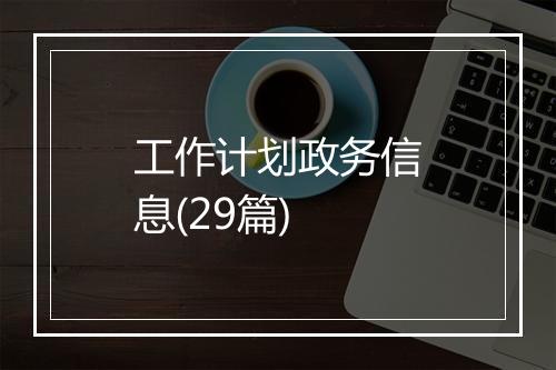 工作计划政务信息(29篇)
