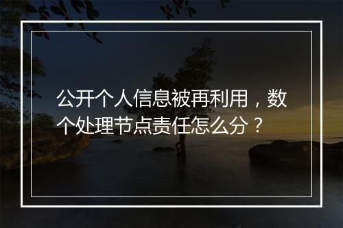公开个人信息被再利用，数个处理节点责任怎么分？