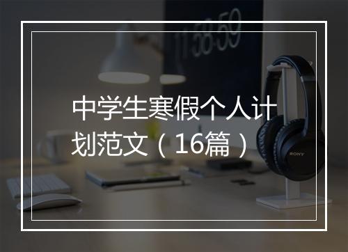 中学生寒假个人计划范文（16篇）