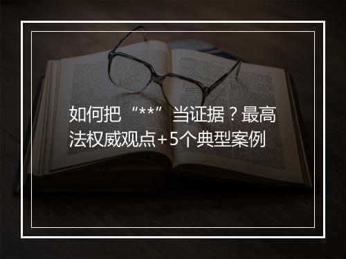 如何把“**”当证据？最高法权威观点+5个典型案例