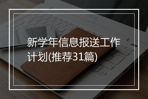新学年信息报送工作计划(推荐31篇)