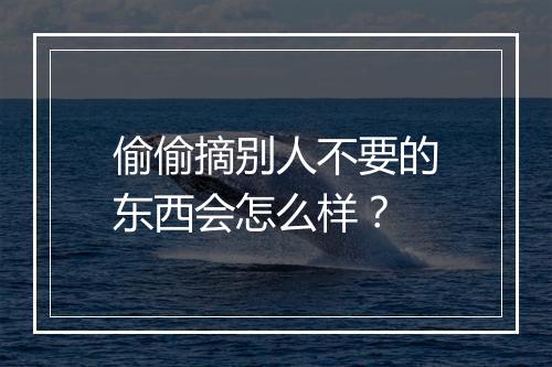 偷偷摘别人不要的东西会怎么样？