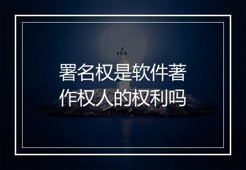 署名权是软件著作权人的权利吗