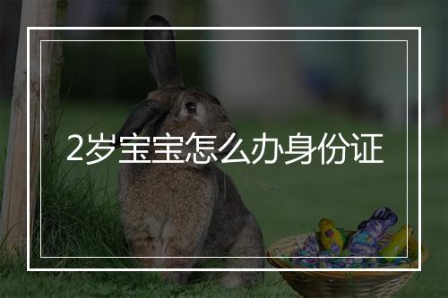 2岁宝宝怎么办身份证