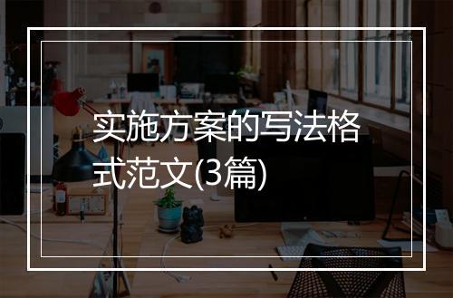 实施方案的写法格式范文(3篇)