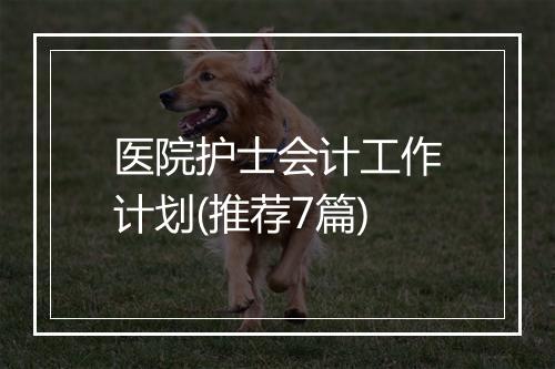 医院护士会计工作计划(推荐7篇)
