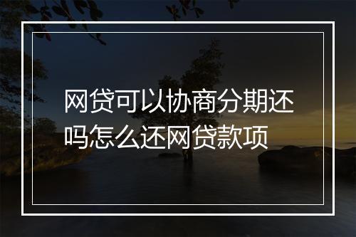 网贷可以协商分期还吗怎么还网贷款项
