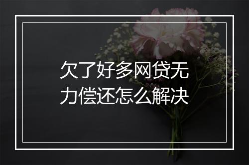 欠了好多网贷无力偿还怎么解决