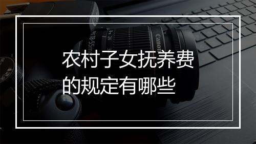农村子女抚养费的规定有哪些