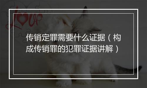 传销定罪需要什么证据（构成传销罪的犯罪证据讲解）