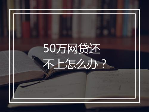 50万网贷还不上怎么办？