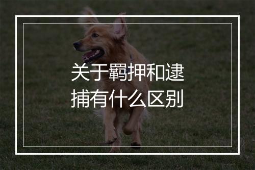 关于羁押和逮捕有什么区别