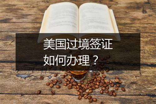 美国过境签证如何办理？