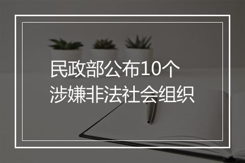 民政部公布10个涉嫌非法社会组织