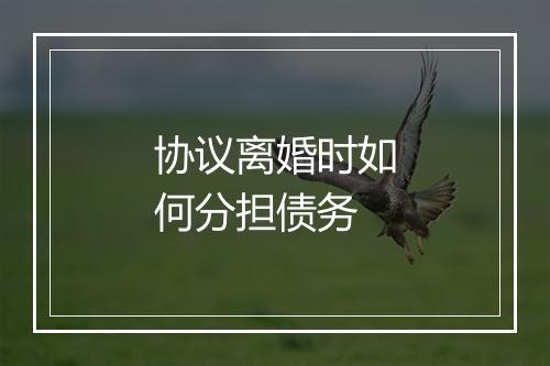 协议离婚时如何分担债务